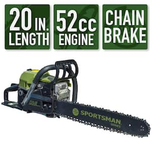 20 in. 52 cc 2-Stroke Rear Handle Gas Chainsaw