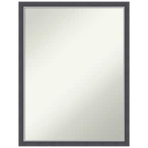 Eva Black Silver Thin 19.75 in. H x 25.75 in. W Framed Non-Beveled Bathroom Vanity Mirror in Black, Silver