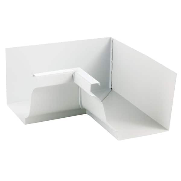 Amerimax Home Products PRO 5 in. White Aluminum K Style Inside Gutter Miter