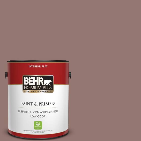 BEHR PREMIUM PLUS 1 gal. #710B-5 Milk Chocolate Flat Low Odor Interior Paint & Primer