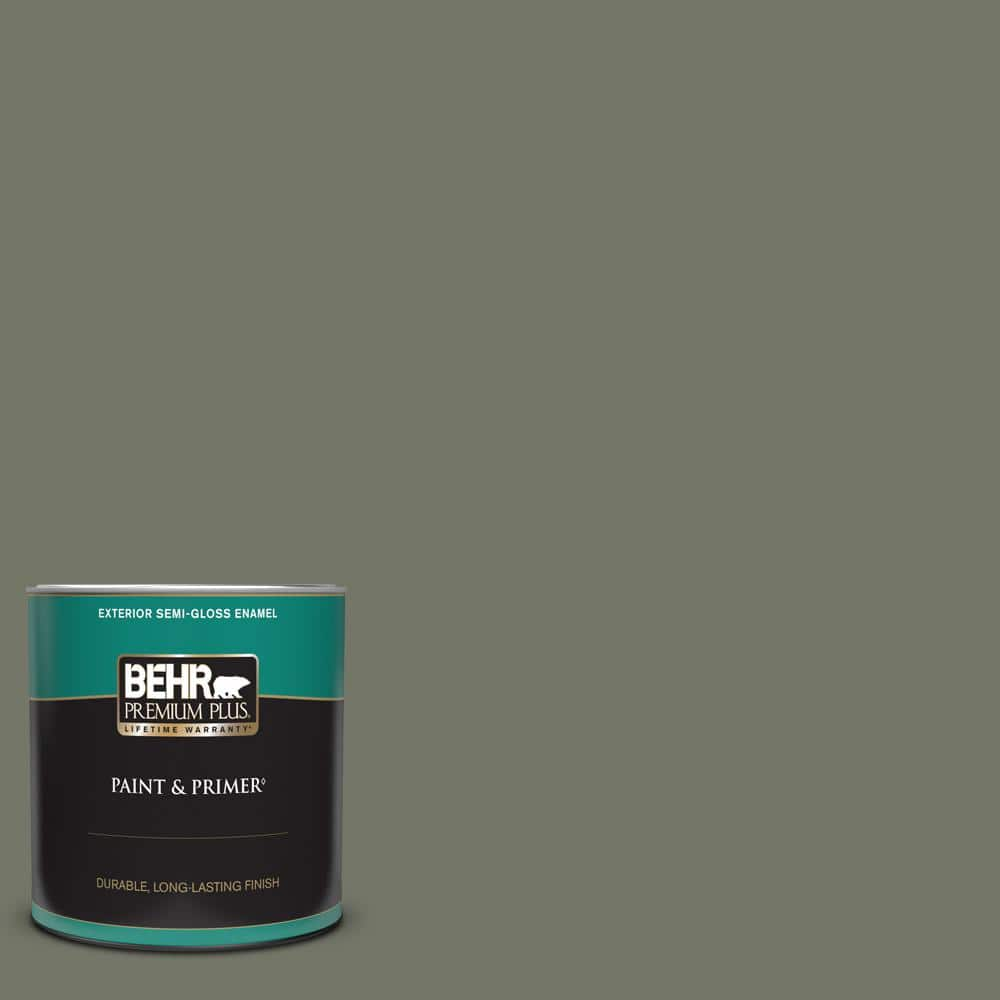 BEHR PREMIUM PLUS 1 qt. #PPU10-19 Conifer Green Semi-Gloss Enamel Exterior  Paint & Primer 534004 - The Home Depot