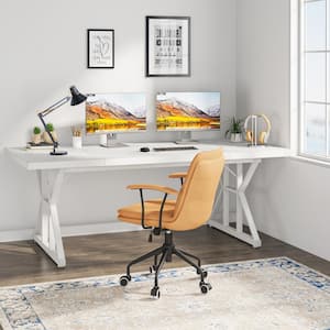 Capen 70.8 in. Rectangular White Engineered Wood Executive Desk Computer Desk Conference Table for Home Office