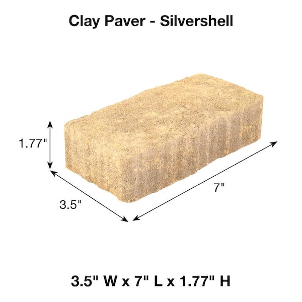 Pavestone Clayton 7 in. L x 3.5 in. W x 1.77 in. H Silver Shell 