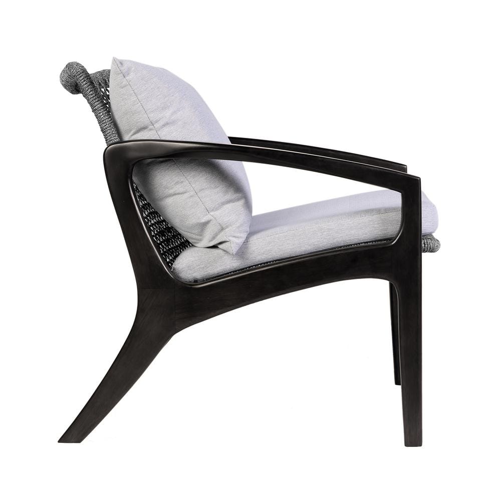 Beckham Dark Eucalyptus Wood Outdoor Sofa with White Cushions