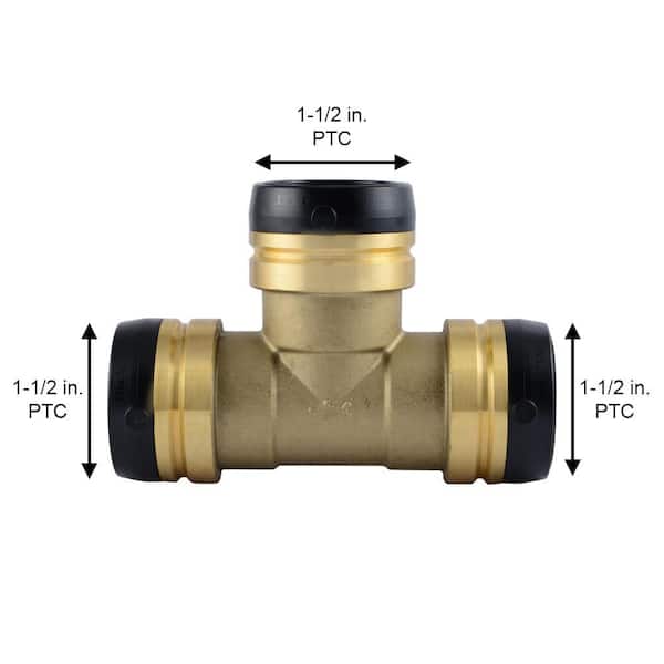 SharkBite 1-1/2 in. Push-to-Connect Brass Tee Fitting UXL0841