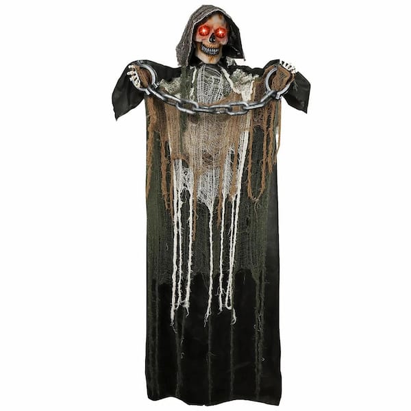 Joyfy 67 in. H Halloween Yard Decoration Sound Activated Animatronic Grim Reaper, Battery Powered (Battery Not Included)