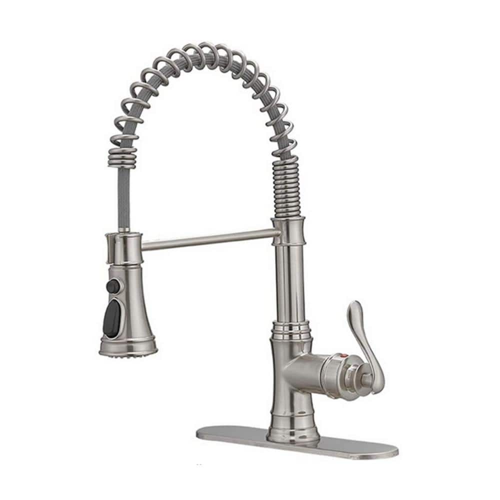 Single Handle Pull-Down Sprayer Kitchen Faucet with Flexible and Power Clea