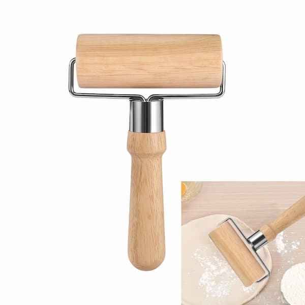 Beechwood Ball Bearing Rolling Pin Non-Stick Smooth Ergonomic Handles for Baking, Pizza and Pastry