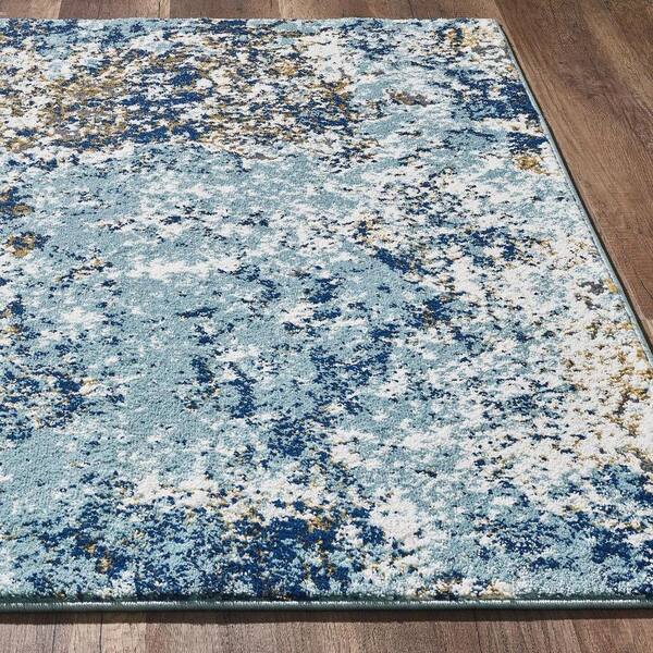 Luxe Weavers Beverly Collection 8445 Blue Modern Abstract Area Rug 2x3