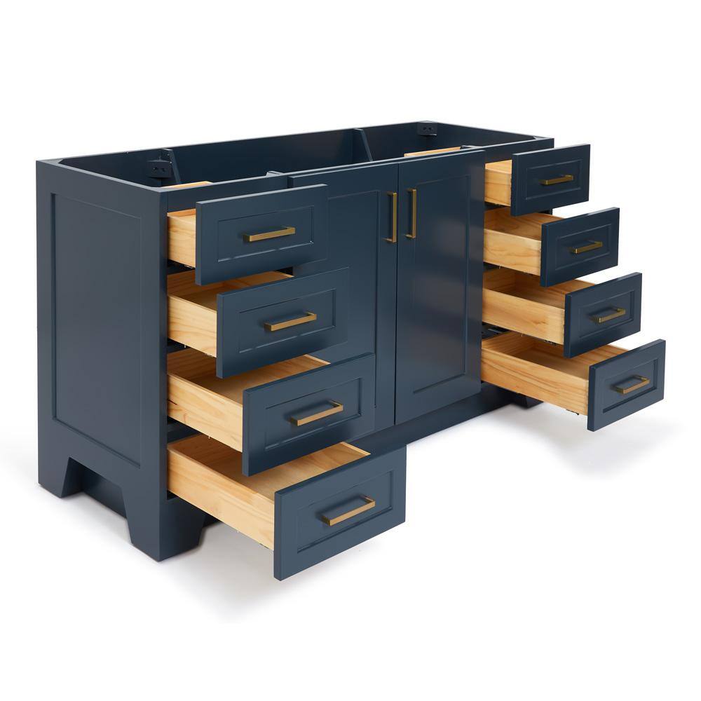 Taylor Midnight Blue Painted Freestanding Bathroom Vanity with Brass Hardware