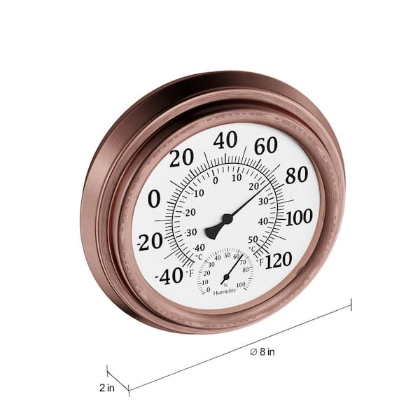 Rose 12" Indoor/Outdoor Wall Thermometer 