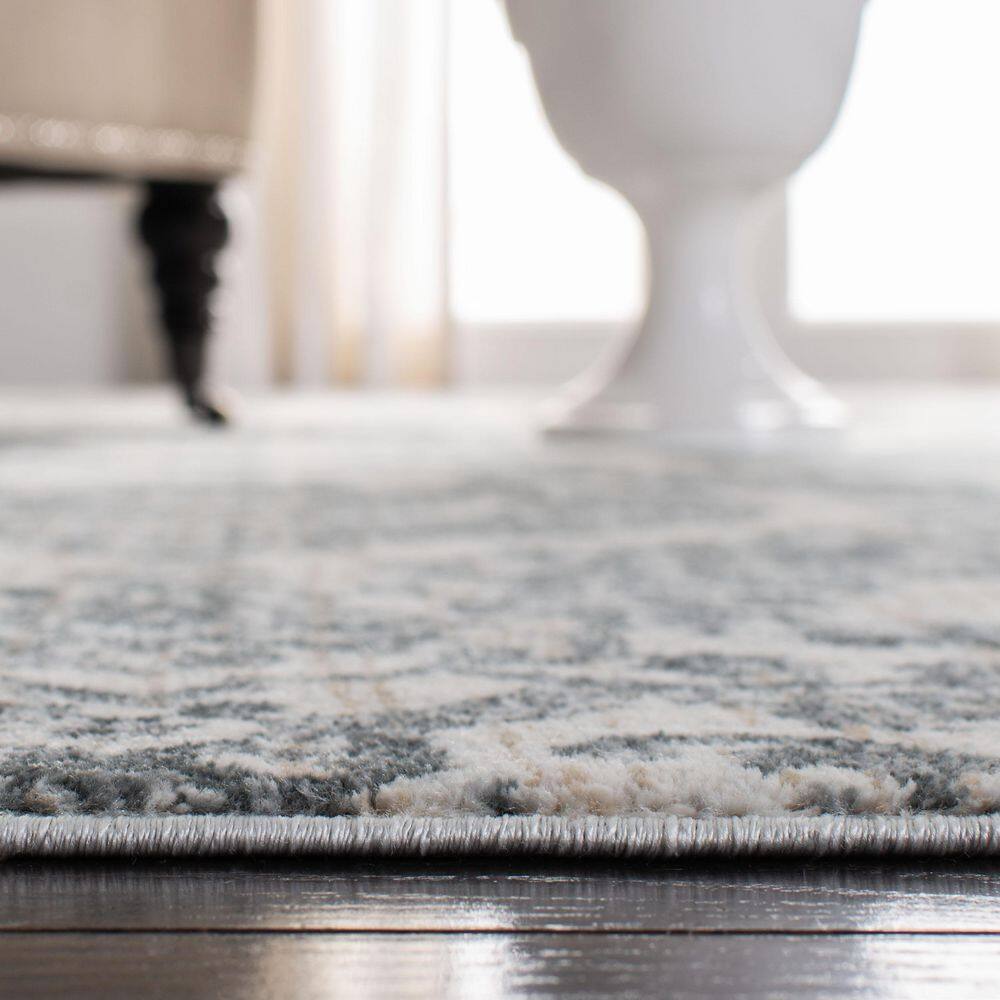 Gray Floral Medallion Synthetic Area Rug, 3' x 5'
