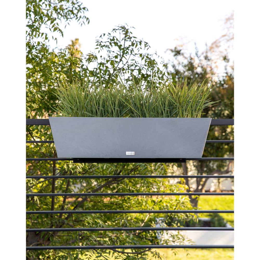 Gray 36" Recycled Plastic Railing Planter