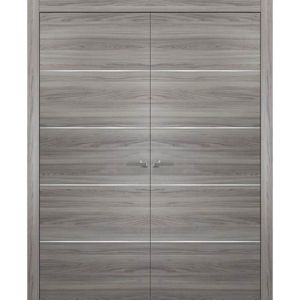 72 in. x 80 in. 2 Panel Ginger Ash Finished Solid Wood with Honeycomb Sliding Door with Hardware price history on PriceWatchPro