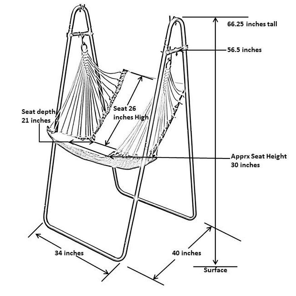 Green Polyester Hanging Chair with Bronze Stand