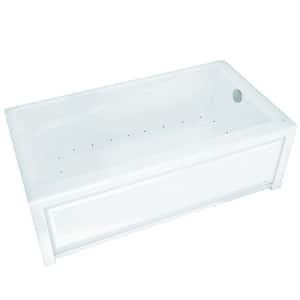 New Town 60 in. x 30 in. Acrylic Right Drain Rectangular Alcove Air Bath Tub in White