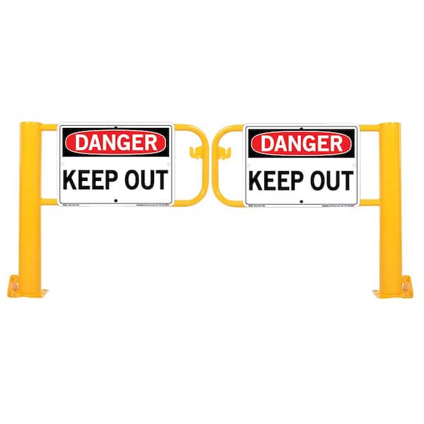 Vestil Signs Keep Out for 125 in. Door Yellow Steel Swivel Dock Gate