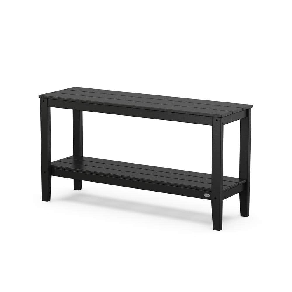 Newport Rectangular Black Plastic Outdoor Console Table