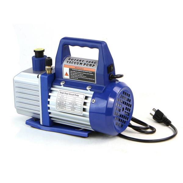 3CFM-1//4HP Single Stage Pump Vacuum Pump Standard HVAC Vacuum Pump With1.5 Gallon 304 Stainless Steel Heavy Duty Vacuum Chamber