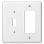 Declan 2 Gang 1-Toggle and 1-Rocker Steel Wall Plate - White
