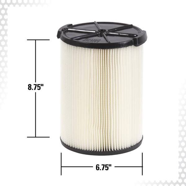 Ridgid VF4200 Genuine Replacement 1-Layer Everyday Dirt Wet/Dry Vac Filter for 2 