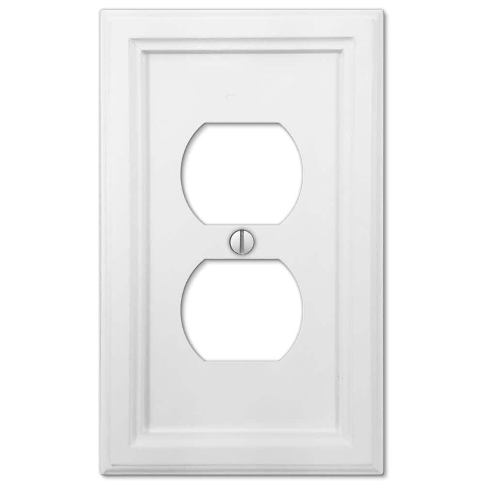 AMERELLE Country Medium Oak 1-Gang Duplex Outlet Wood Wall Plate (4-Pack)  701DX - The Home Depot