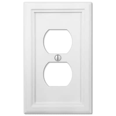 Elly White 1-Gang Duplex Outlet Composite Wall Plate (4-Pack)