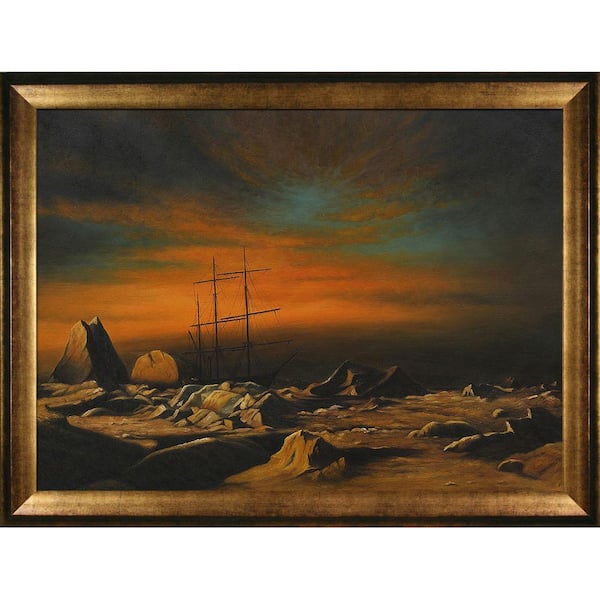 Unbranded 30 in. x 40 in. Panther Among Icebergs in Melville Bay Hand-Painted Classic Artwork