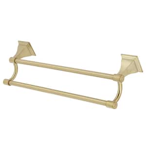 Monarch 18 in. Wall Mount Dual Towel Bar in Brushed Brass