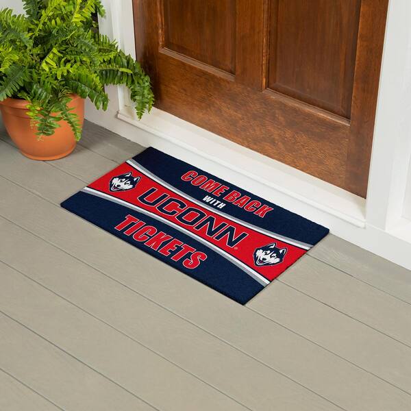 Evergreen UConn 28 in. x 16 in. PVC "Come Back With Tickets" Trapper Door Mat