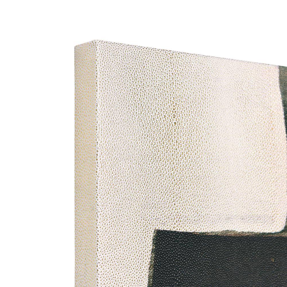 Bold Abstraction II Black and White Canvas Wall Art with Gold Shagreen