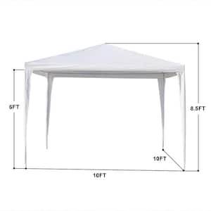 10 ft. x10 ft. Outdoor Gazebo Canopy Camping Shelter Tent in White ...