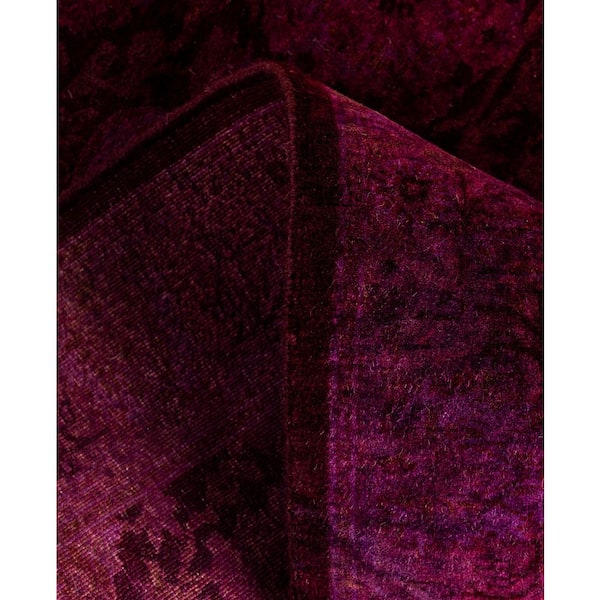 Overdyed Red 3 ft. x 9 ft. Solid Wool Indoor Runner Rug