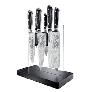 KIYOSHI 7-Piece Stainless Steel Knife Set with Kiyo Knife Block