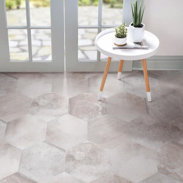 Americana Boston Hex Downtown 7 in. x 8-1/8 in. Porcelain Floor and Wall Take Home Tile Sample