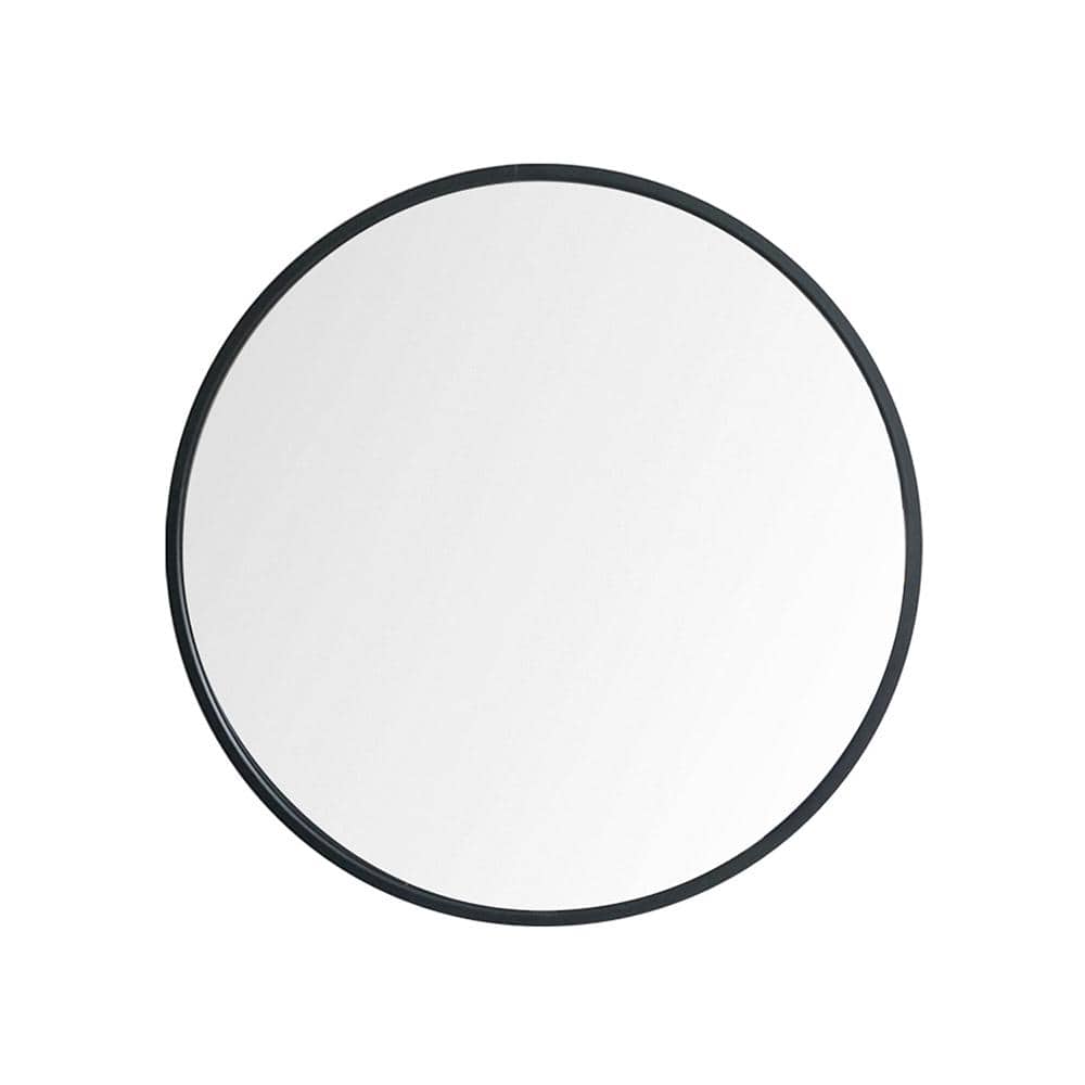 27.5 in. W x 27.5 in. H Round Alloy Metal Sleek Framed Wall Decor Bathroom 