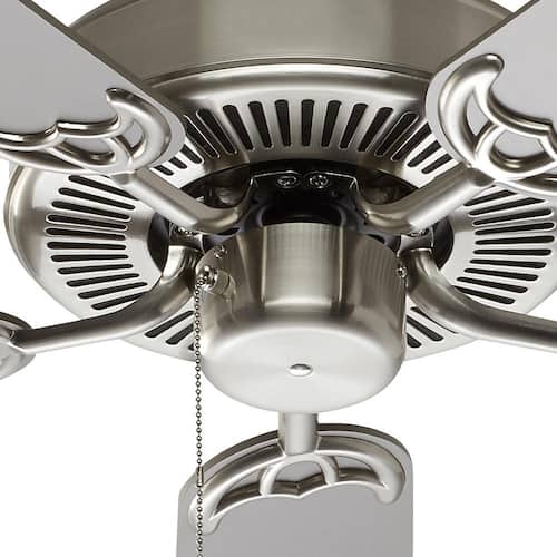 Seltzer 52 In. Indoor Brushed Nickel Traditional Ceiling Fan with Pull Chain and 5 Reversible Blades Ceiling Fans Without Lights