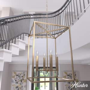 Sunjai 4-Light Alturas Gold Lantern Pendant Light