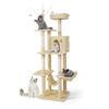 BOWHAUS 70 in. Beige Cat Tower for Indoor Cats, Multi-Level Cat Activity Tree with Scratching Posts, Basket, Cave Condo PHFC-BH672001-BG