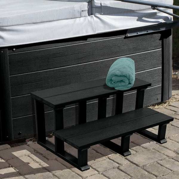 Recycled Plastic 32" Hot Tub Steps-Black