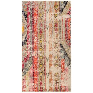 Monaco Light Gray/Multi Doormat 2 ft. x 4 ft. Distressed Area Rug