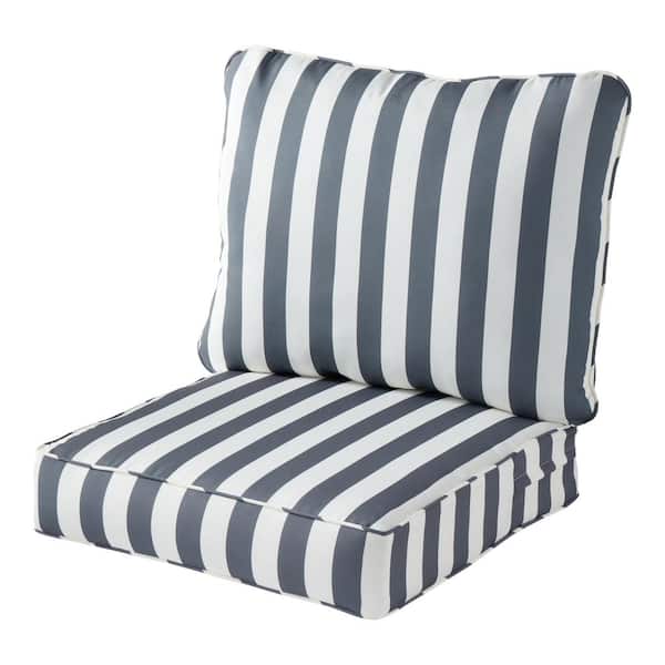 Black and White Outdoor Chair Cushion