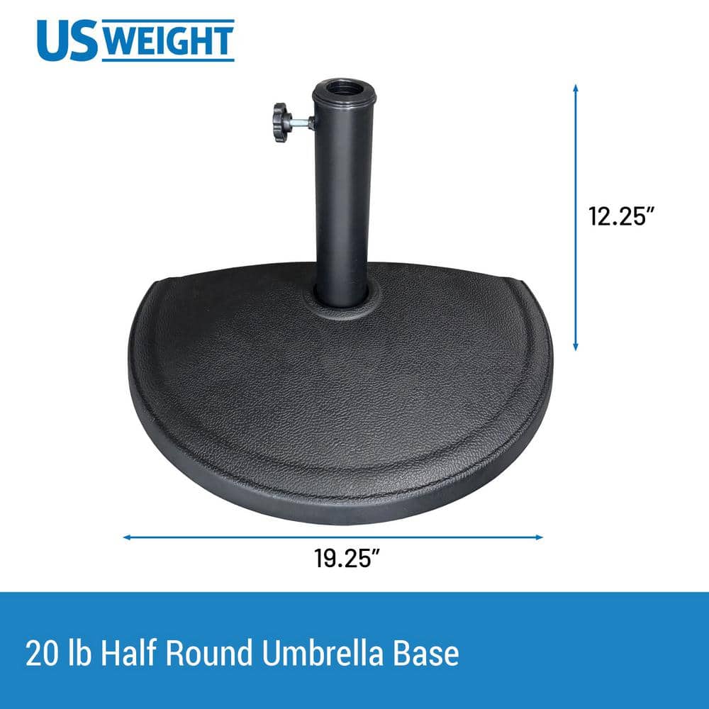 Black Half Round Water Resistant Patio Umbrella Base