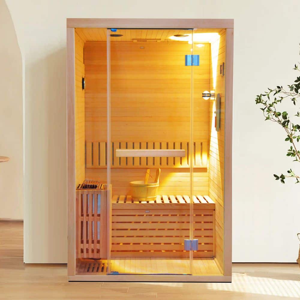 Spygo Moray 2-Person Traditional Indoor Hemlock Wet/Dry Sauna with