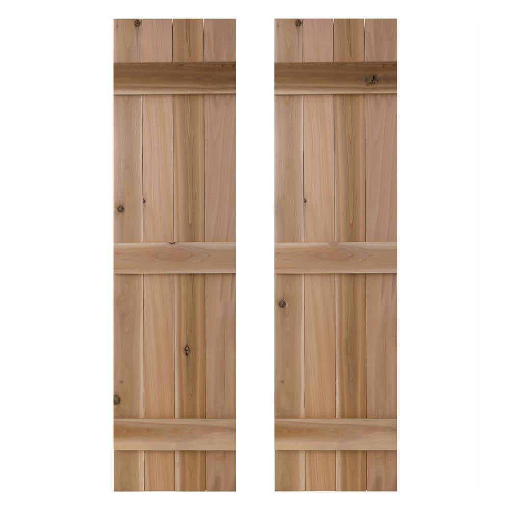 Dirty Blonde Cedar Board and Batten Exterior Shutters, 14x84