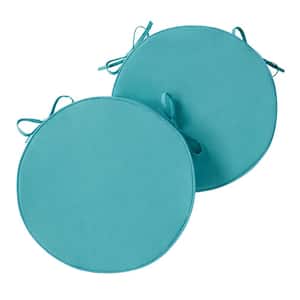 18 in. x 18 in. Teal Round Outdoor Seat Cushion (2-Pack)