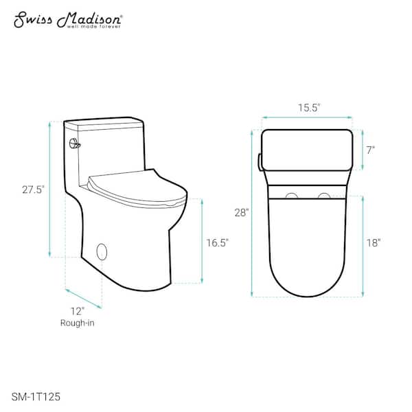 Swiss Madison Daxton 1-piece 1.28 GPF Single Flush Elongated