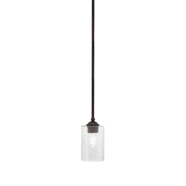 Unbranded Clevelend 100-Watt 1-Light Brown Pendant Mini Pendant Light with Smoke Bubble Glass Shade and Light Bulb Not Included