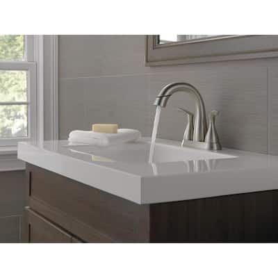Broadmoor 4 in. Centerset 2-Handle Pull-Down Spout Bathroom Faucet in SpotShield Brushed Nickel