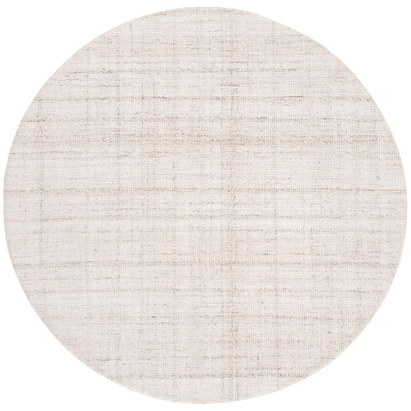 SAFAVIEH Abstract Ivory/Beige 10 ft. x 10 ft. Striped Round Area Rug